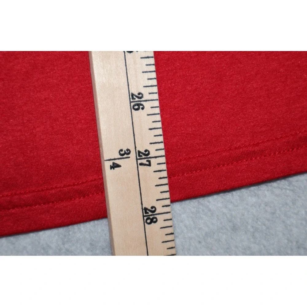 Nike T-Shirt Mens Large Red Dri-Fit V-Neck Swoosh Activewear Gym Workout